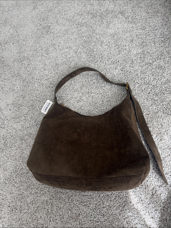 Old Navy Handbags - Suede Hobo Shoulder Bag in Dark Brown - Unbranded